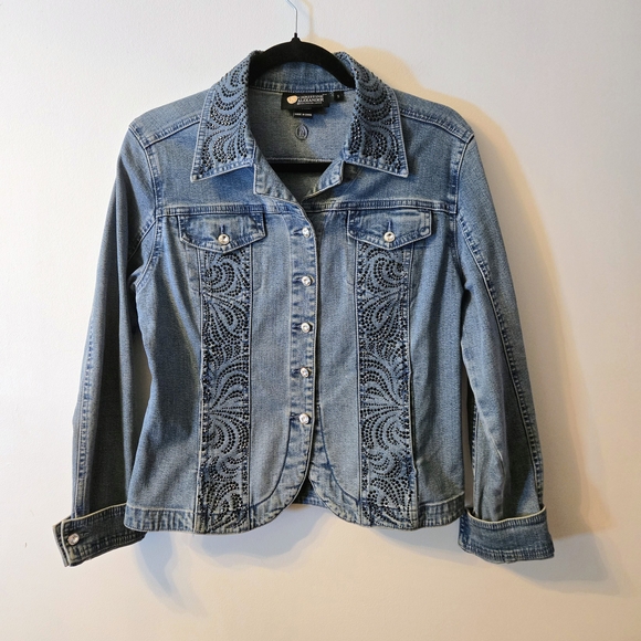 Christine Alexander Jackets & Blazers - Christine Alexander Jeweled Denim Jacket